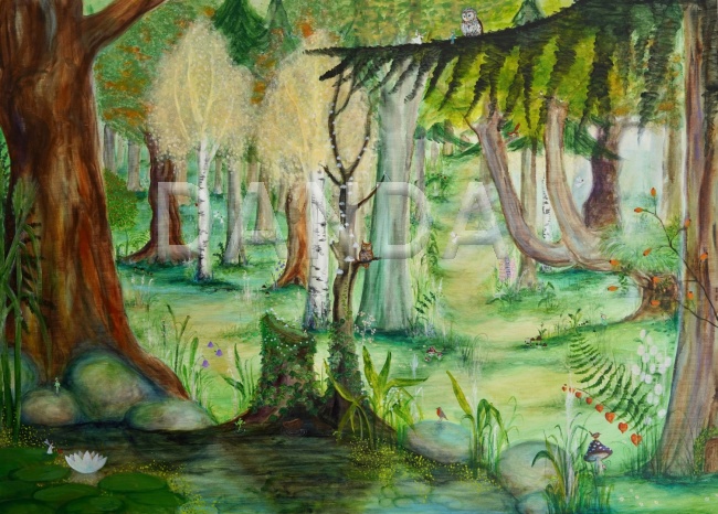 Alexandra Hesselmann Shop - herbstlicher Märchenwald 60 x 80 cm