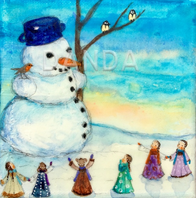 Alexandra Hesselmann Shop - Schneemann 40 x 40 cm