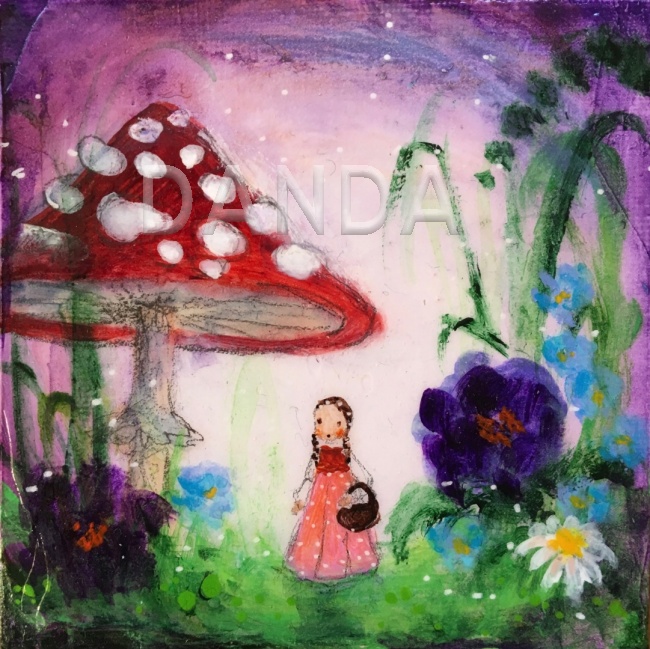 Alexandra Hesselmann Shop - Fee bei Fliegenpilz 20 x 20 cm