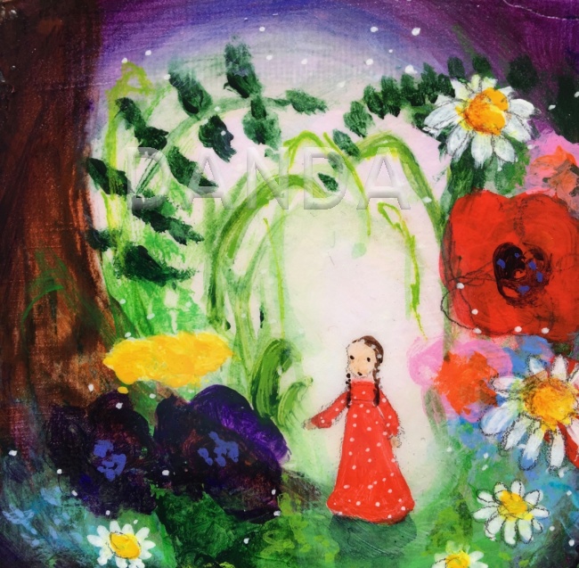 Alexandra Hesselmann Shop - Fee in Blumen 20 x 20 cm