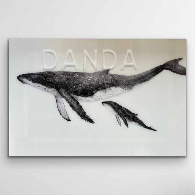 Alexandra Hesselmann Shop - Buckelwalmama mit Baby 60 x 90 cm